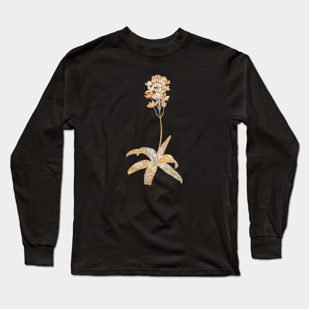 Gold Prism Mosaic Sun Star Botanical Illustration Long Sleeve T-Shirt by Holy Rock Design